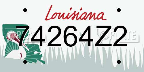 74264Z2 Louisiana License Plate