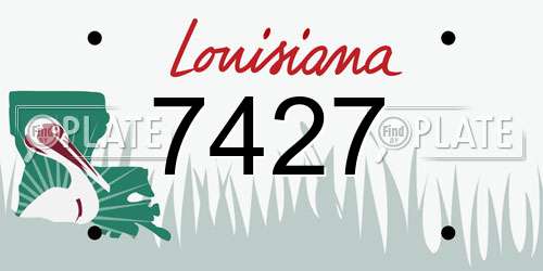 7427 Louisiana License Plate