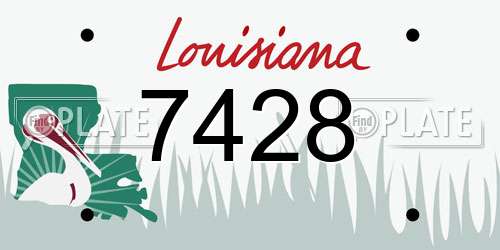 7428 Louisiana License Plate