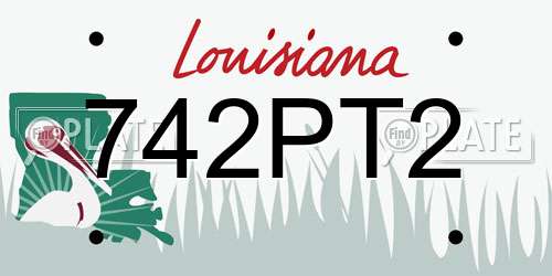 742PT2 Louisiana License Plate