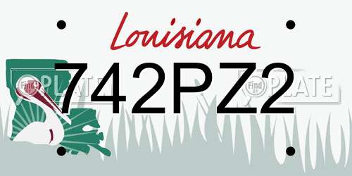 742PZ2 Louisiana License Plate