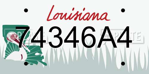 74346A4 Louisiana License Plate