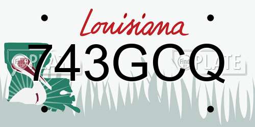 743GCQ Louisiana License Plate