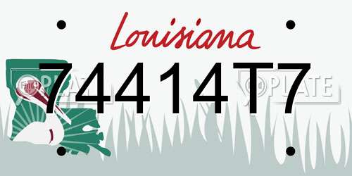 74414T7 Louisiana License Plate