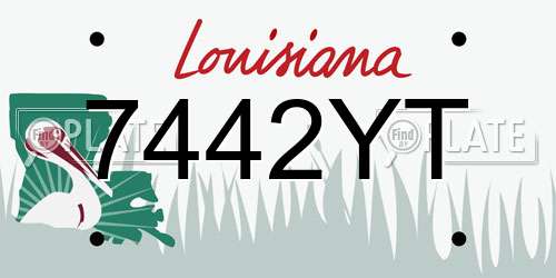 7442YT Louisiana License Plate