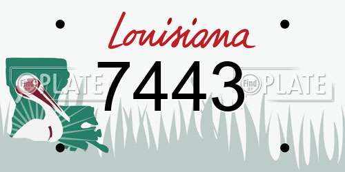 7443 Louisiana License Plate