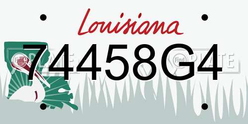 74458G4 Louisiana License Plate