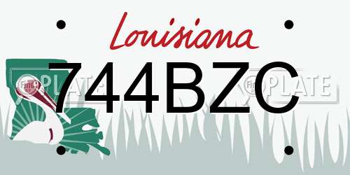 744BZC Louisiana License Plate