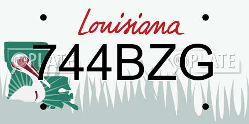 744BZG Louisiana License Plate