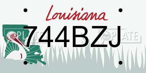 744BZJ Louisiana License Plate