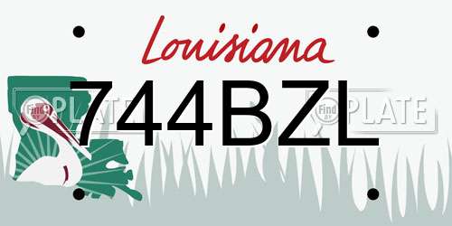 744BZL Louisiana License Plate