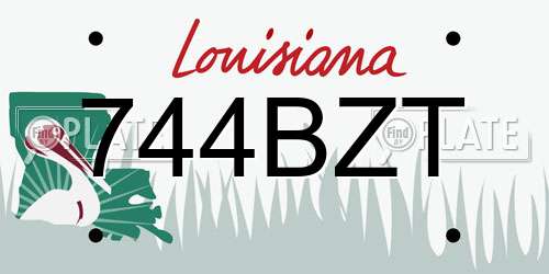 744BZT Louisiana License Plate