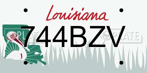 744BZV Louisiana License Plate