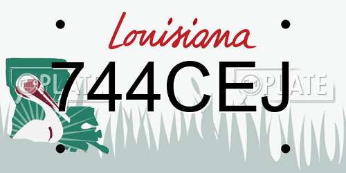 744CEJ Louisiana License Plate