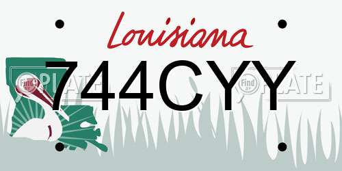 744CYY Louisiana License Plate