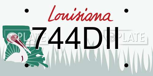 744DII Louisiana License Plate