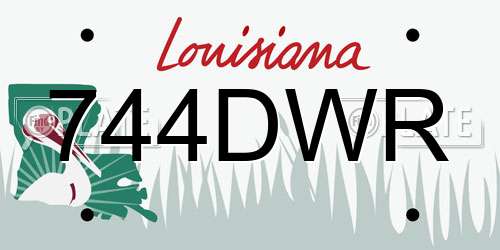 744DWR Louisiana License Plate