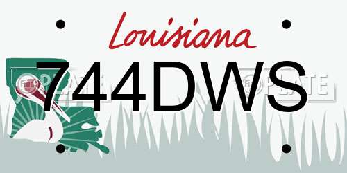 744DWS Louisiana License Plate