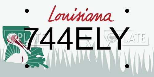 744ELY Louisiana License Plate