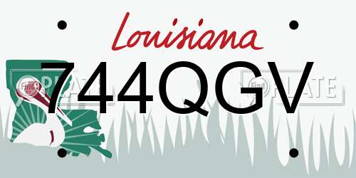 744QGV Louisiana License Plate
