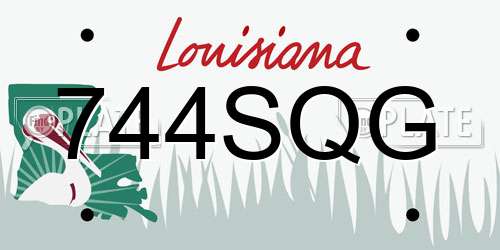 744SQG Louisiana License Plate
