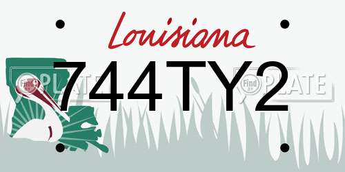 744TY2 Louisiana License Plate