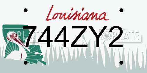 744ZY2 Louisiana License Plate