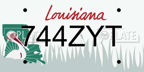 744ZYT Louisiana License Plate