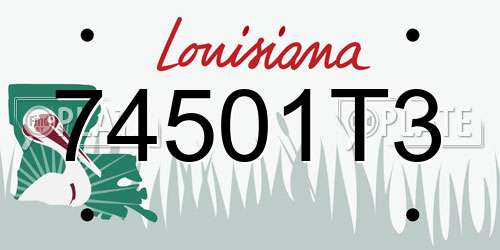 74501T3 Louisiana License Plate