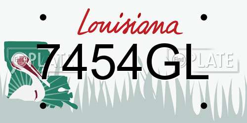 7454GL Louisiana License Plate
