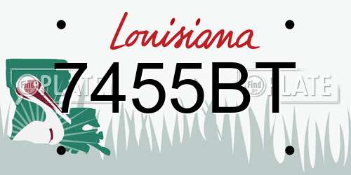 7455BT Louisiana License Plate