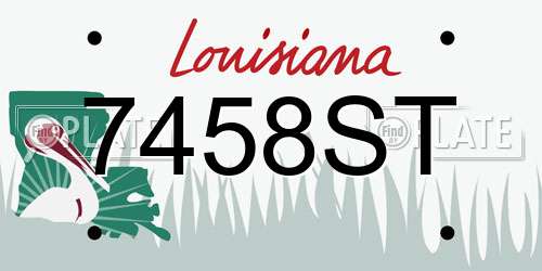7458ST Louisiana License Plate