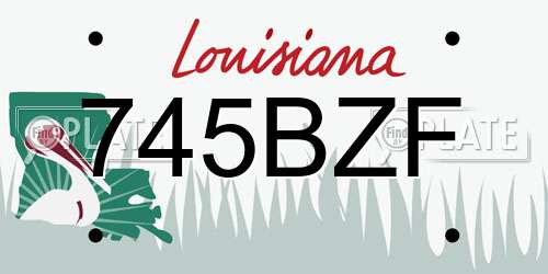 745BZF Louisiana License Plate