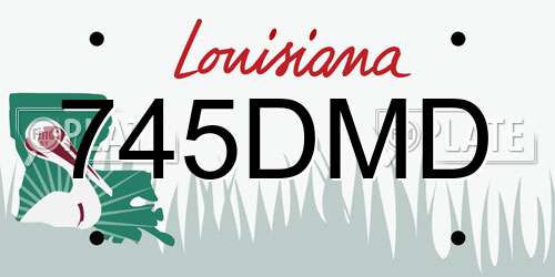 745DMD Louisiana License Plate