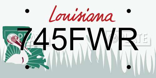 745FWR Louisiana License Plate
