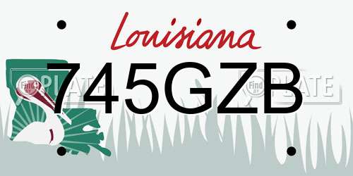 745GZB Louisiana License Plate