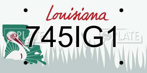 745IG1 Louisiana License Plate