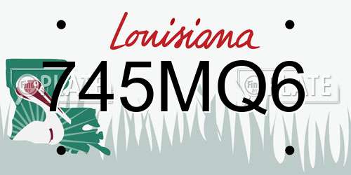 745MQ6 Louisiana License Plate