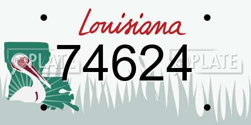 74624 Louisiana License Plate