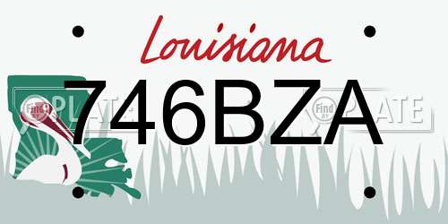 746BZA Louisiana License Plate