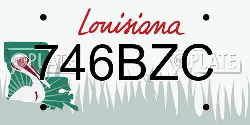 746BZC Louisiana License Plate
