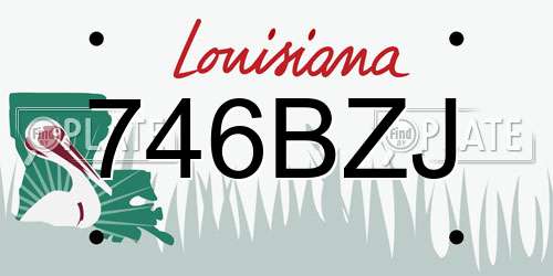 746BZJ Louisiana License Plate