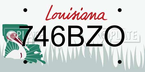 746BZO Louisiana License Plate