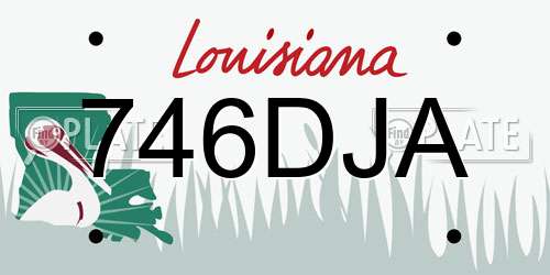 746DJA Louisiana License Plate