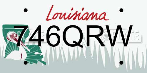 746QRW Louisiana License Plate