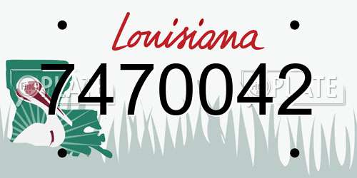 7470042 Louisiana License Plate