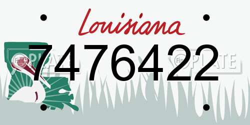 7476422 Louisiana License Plate