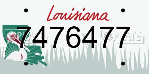 7476477 Louisiana License Plate