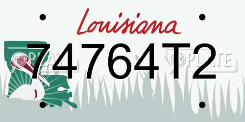 74764T2 Louisiana License Plate