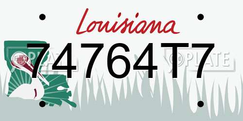 74764T7 Louisiana License Plate